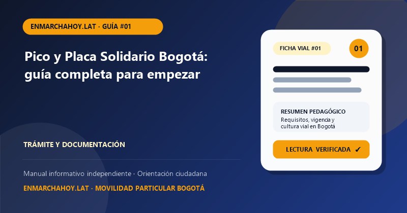 Pico y Placa Solidario Bogotá: guía completa para empezar