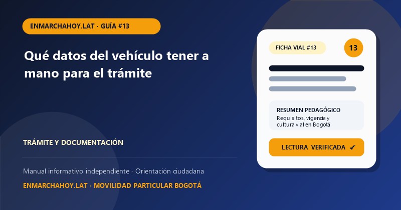 Qué datos del vehículo tener a mano para el trámite