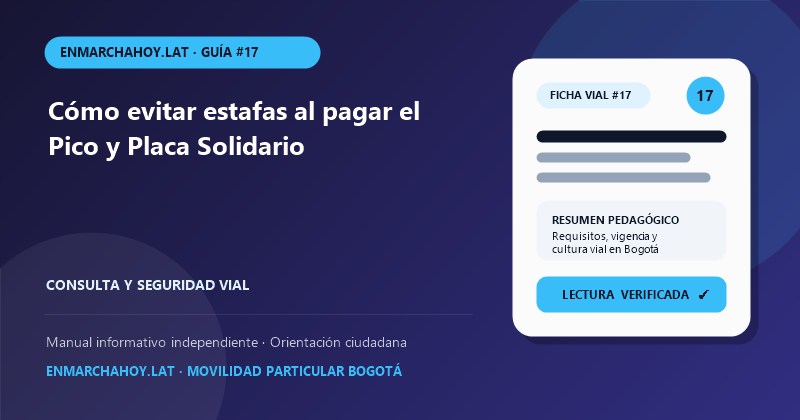 Cómo evitar estafas al pagar el Pico y Placa Solidario