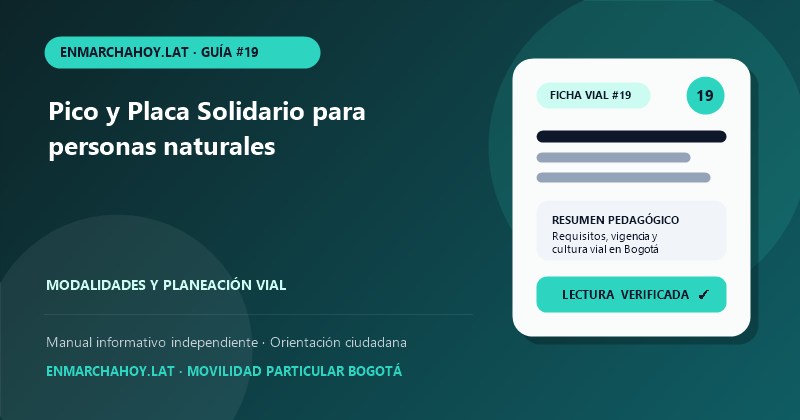Pico y Placa Solidario para personas naturales