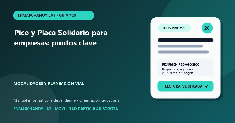 Pico y Placa Solidario para empresas: puntos clave